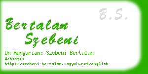 bertalan szebeni business card